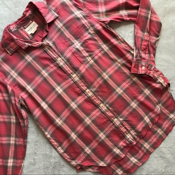 Denim & Supply Ralph Lauren Tops - Denim & Supply Ralph Lauren RL Boyfriend Button Shirt Red Plaid Grunge Flannel